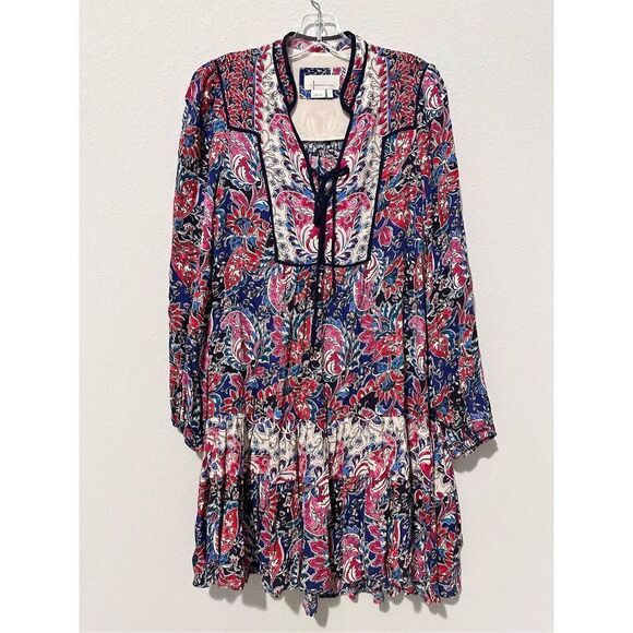 Anthropologie Spliced Tunic Dress S Boho Pheasant Folk Cottage - Picture 2 of 11